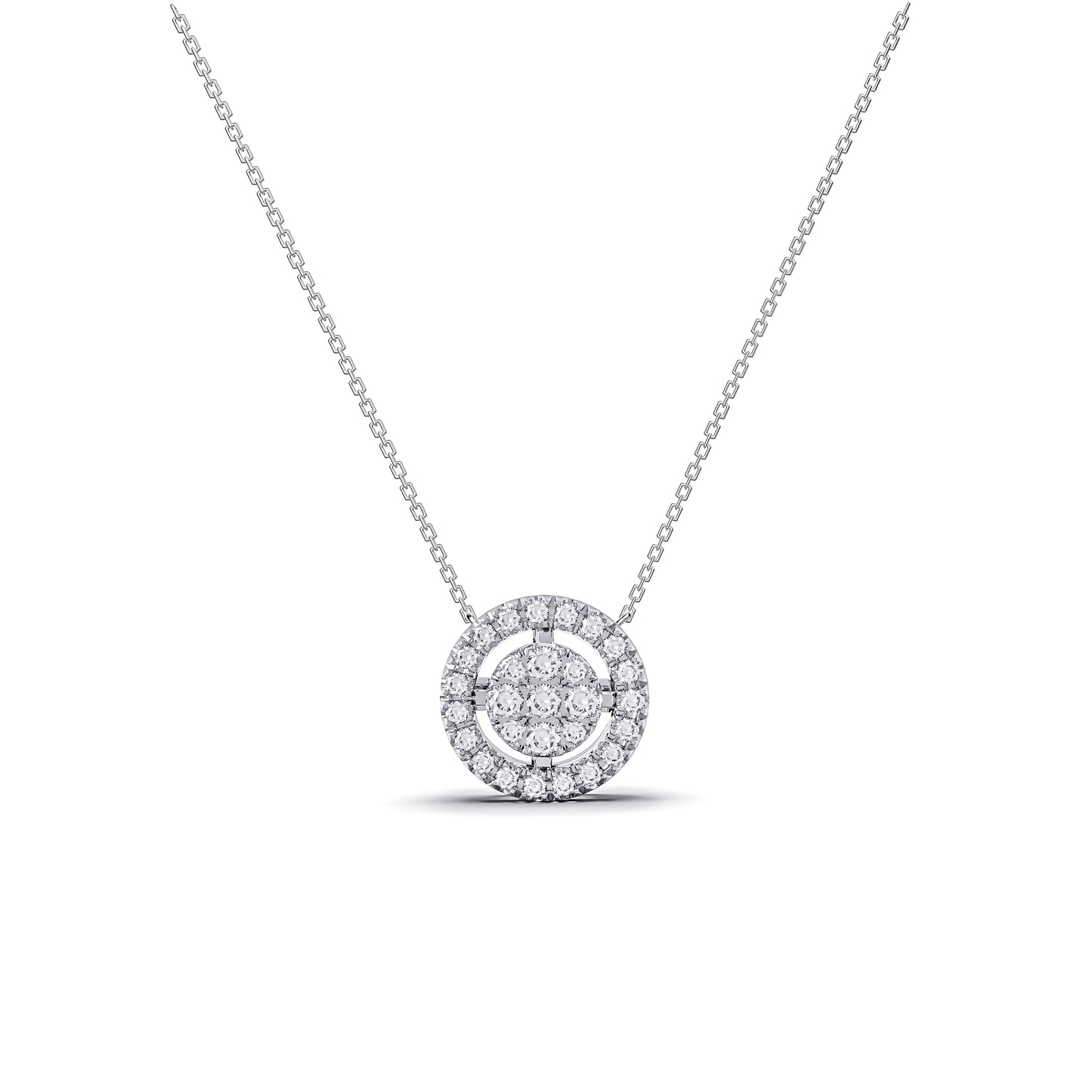 サークルパヴェ ネックレス (0.16ct)