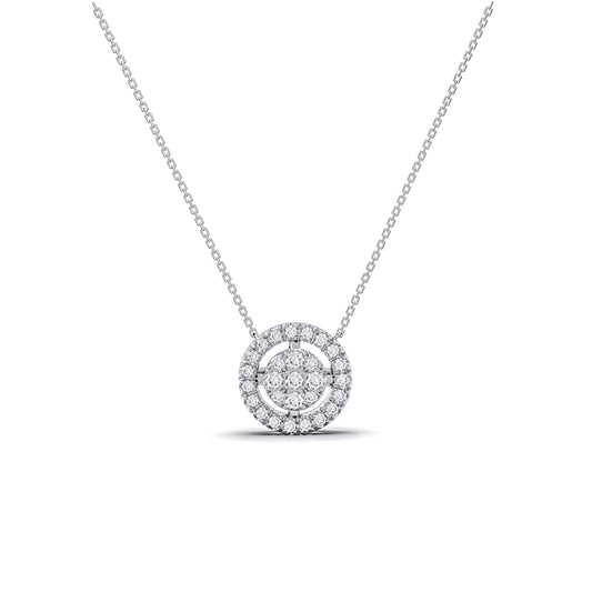 サークルパヴェ ネックレス (0.16ct)