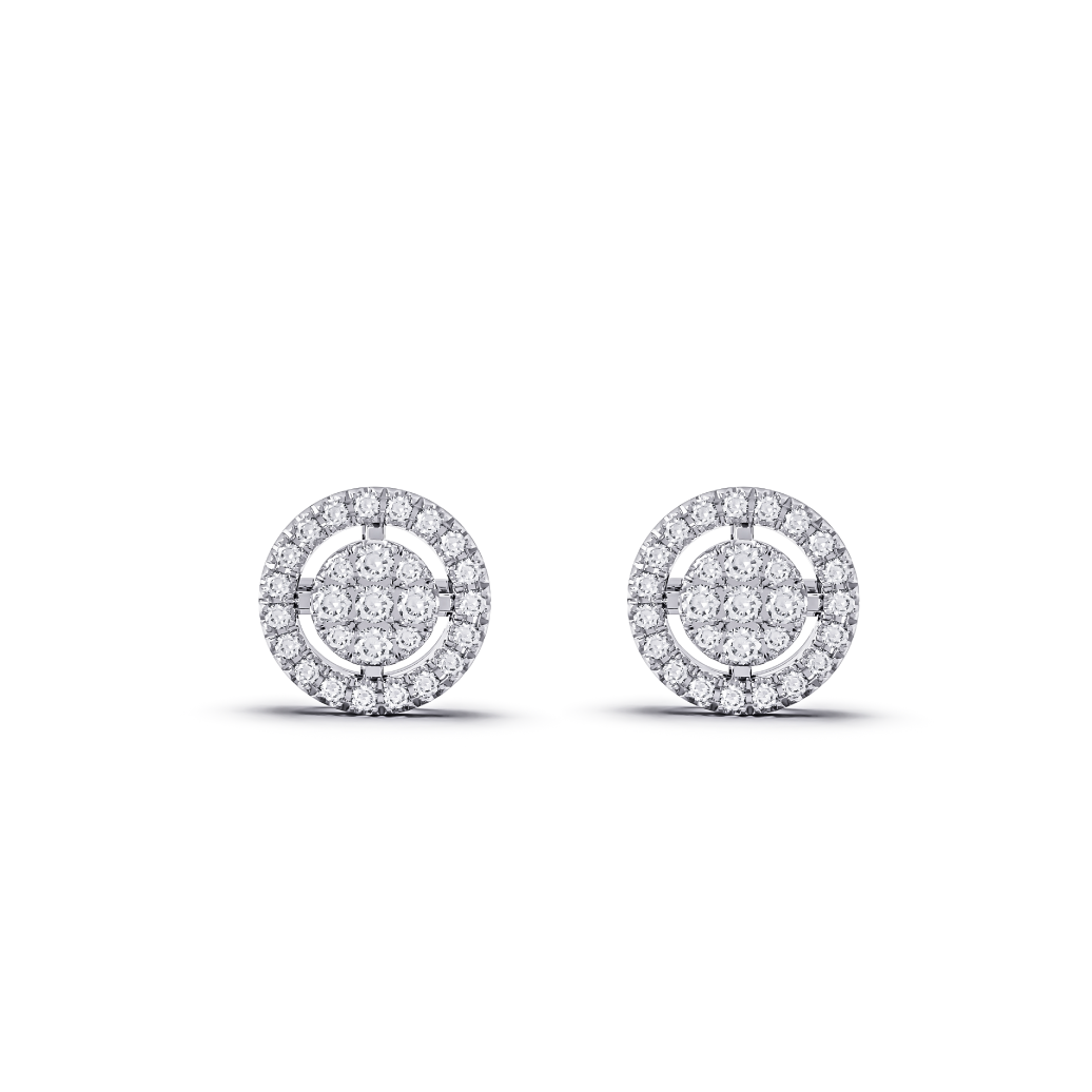 【即納可能】サークルパヴェ ピアス ペア0.32ct