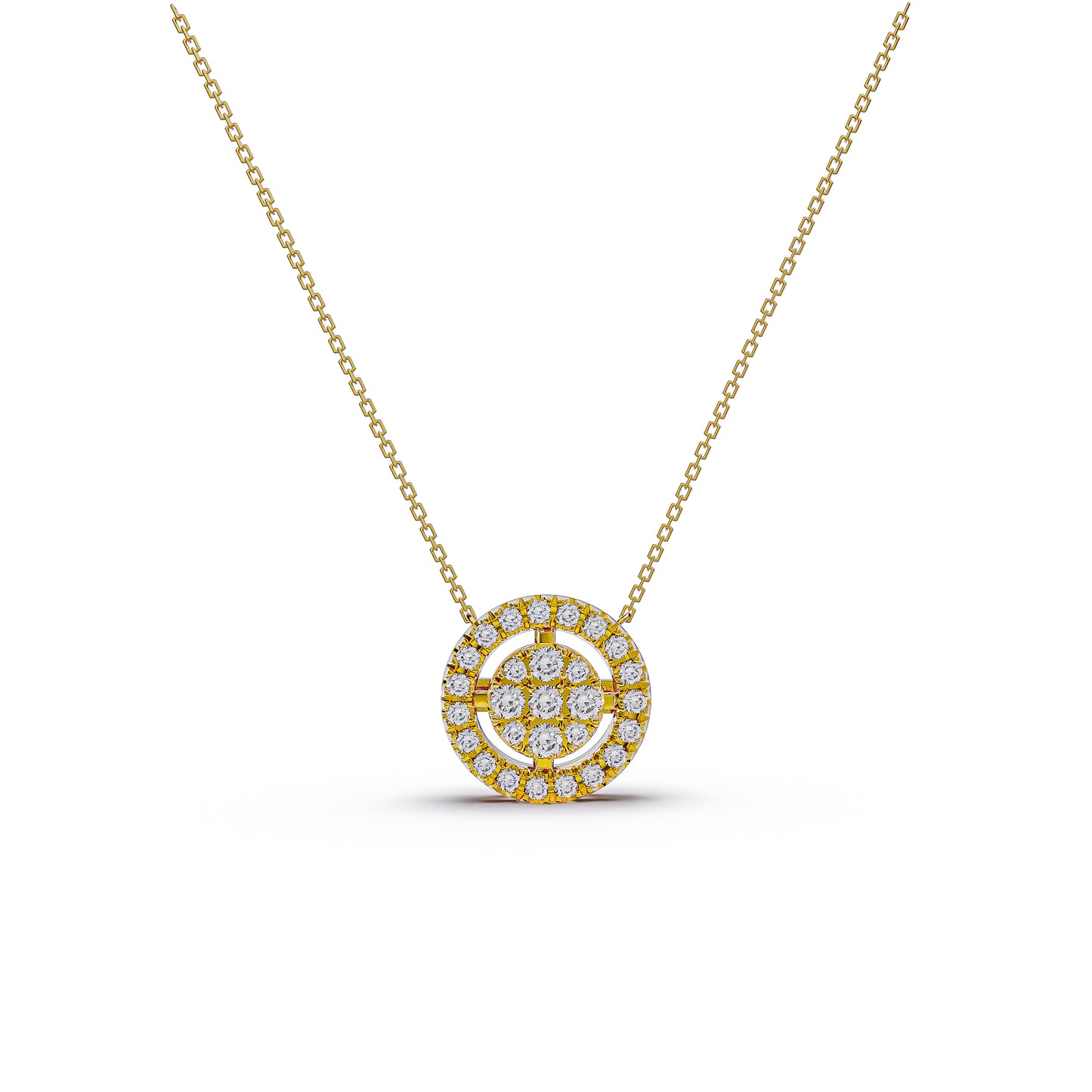 サークルパヴェ ネックレス (0.16ct)
