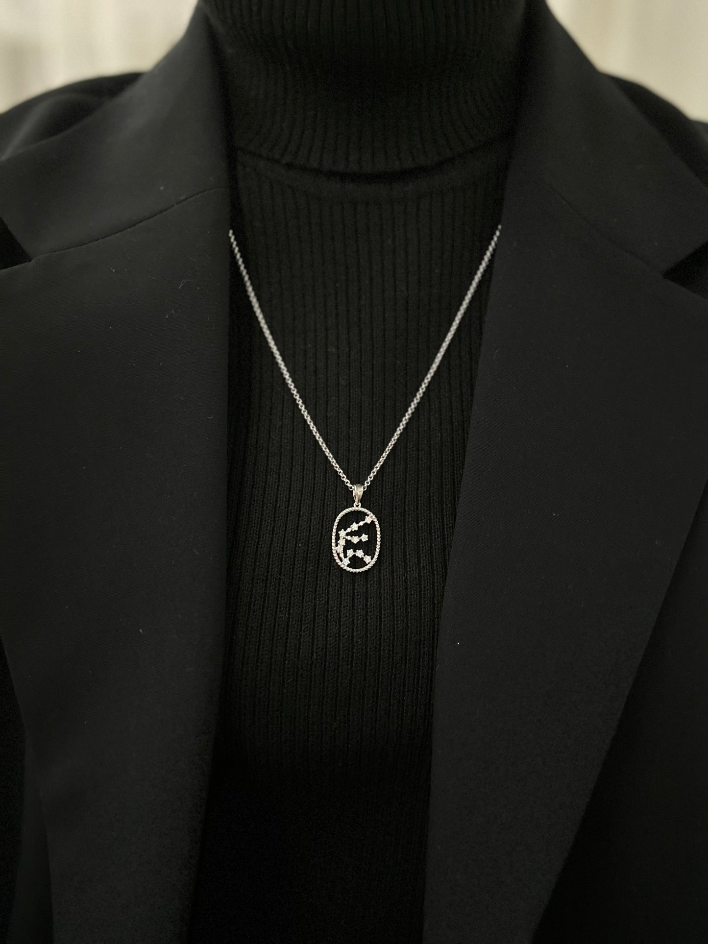 【即納可能】みずがめ座 (0.23ct) 12星座コンステレーション ロングネックレス (山脇道子氏コラボレーション製品)