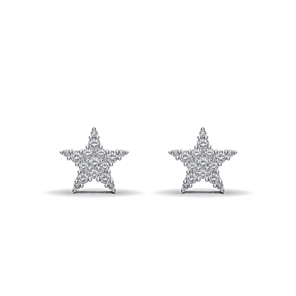 【即納可能】スターピアス ポストタイプ シングル0.21ct