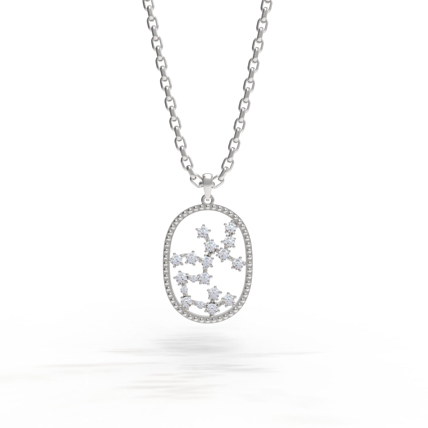【即納可能】しし座 (0.2ct) 12星座コンステレーション ロングネックレス (山脇道子氏コラボレーション製品)