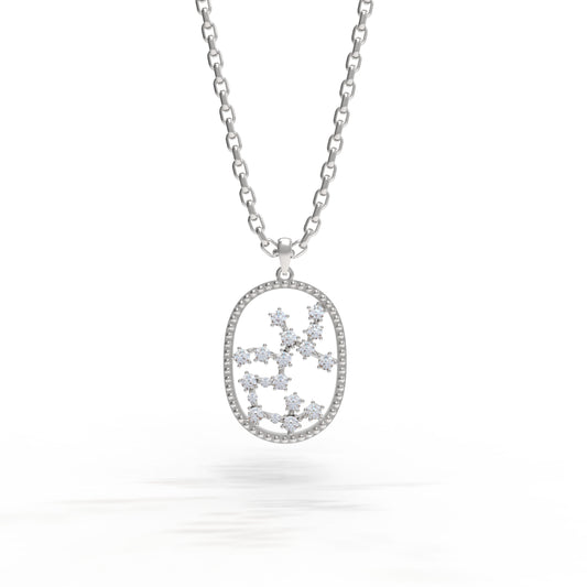 【即納可能】てんびん座 (0.19ct) 12星座コンステレーション ロングネックレス (山脇道子氏コラボレーション製品)