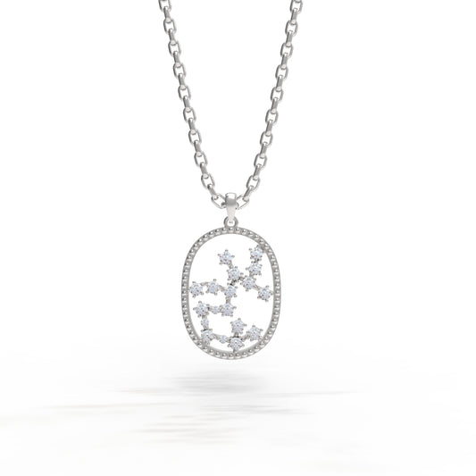 【即納可能】おひつじ座 (0.1ct) 12星座コンステレーション ロングネックレス (山脇道子氏コラボレーション製品)