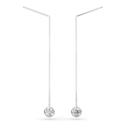 【即納可能】ベゼルチェーン ピアス (ペア0.16ct)