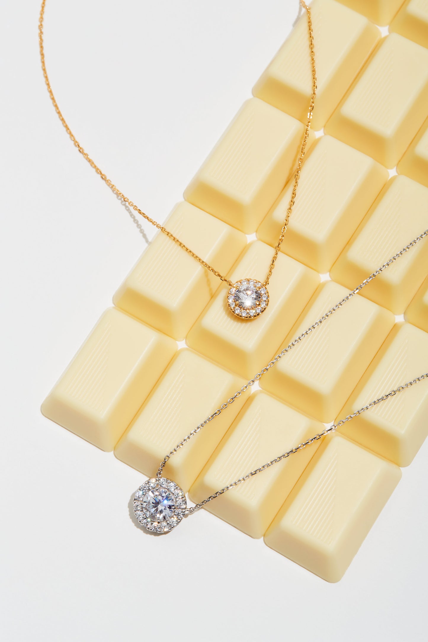 【即納可能】GIOIA 0.5ct+ ラウンドHaloネックレス Dカラー