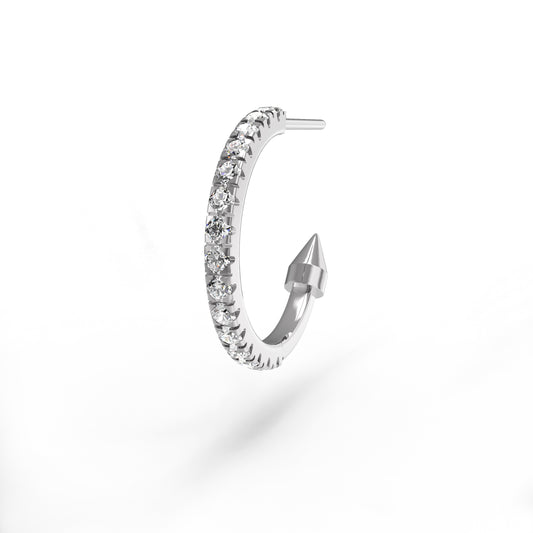 【即納可能】スパイク フープピアス ルクスタイプ シングル0.06ct 男女兼用・ジェンダーレス