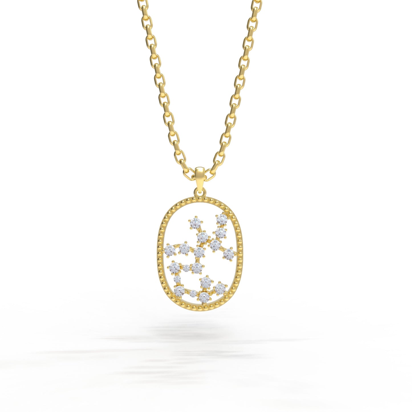 【即納可能】さそり座 (0.21ct) 12星座コンステレーション ロングネックレス (山脇道子氏コラボレーション製品)