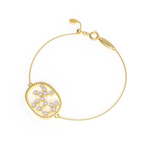 【即納可能】K10YG てんびん座 (0.19ct) 12星座コンステレーション ブレスレット (山脇道子氏コラボレーション製品)