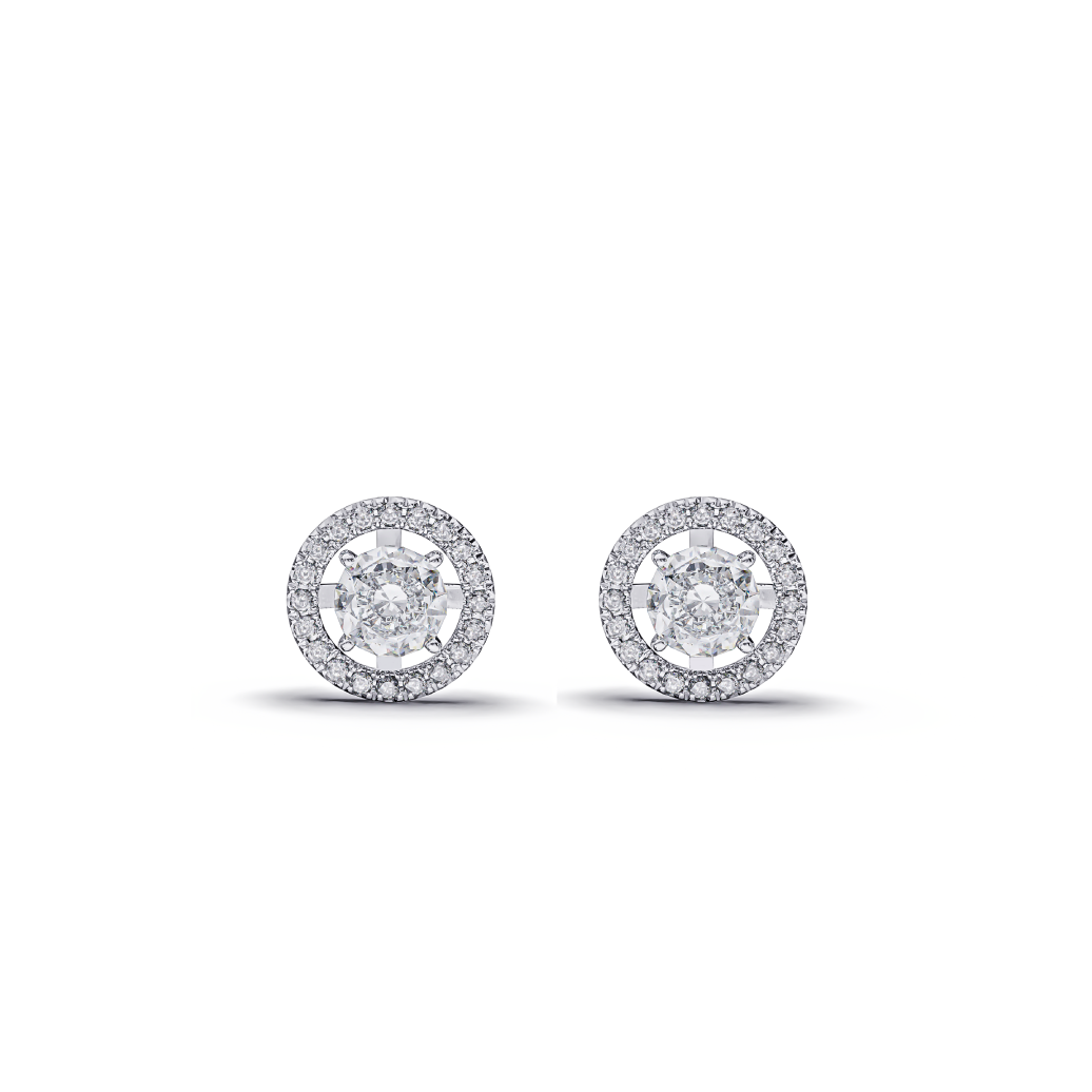 【即納可能】GIOIA 0.5ct+ 2wayラウンドHaloピアス (※Dカラー) ペア