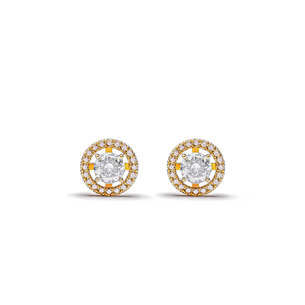 【即納可能】GIOIA 0.5ct+ 2wayラウンドHaloピアス (※Dカラー) ペア