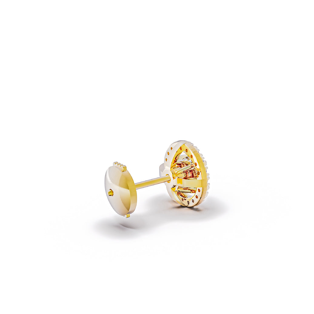 【即納可能】GIOIA 0.5ct+ 2wayラウンドHaloピアス (※Dカラー) ペア