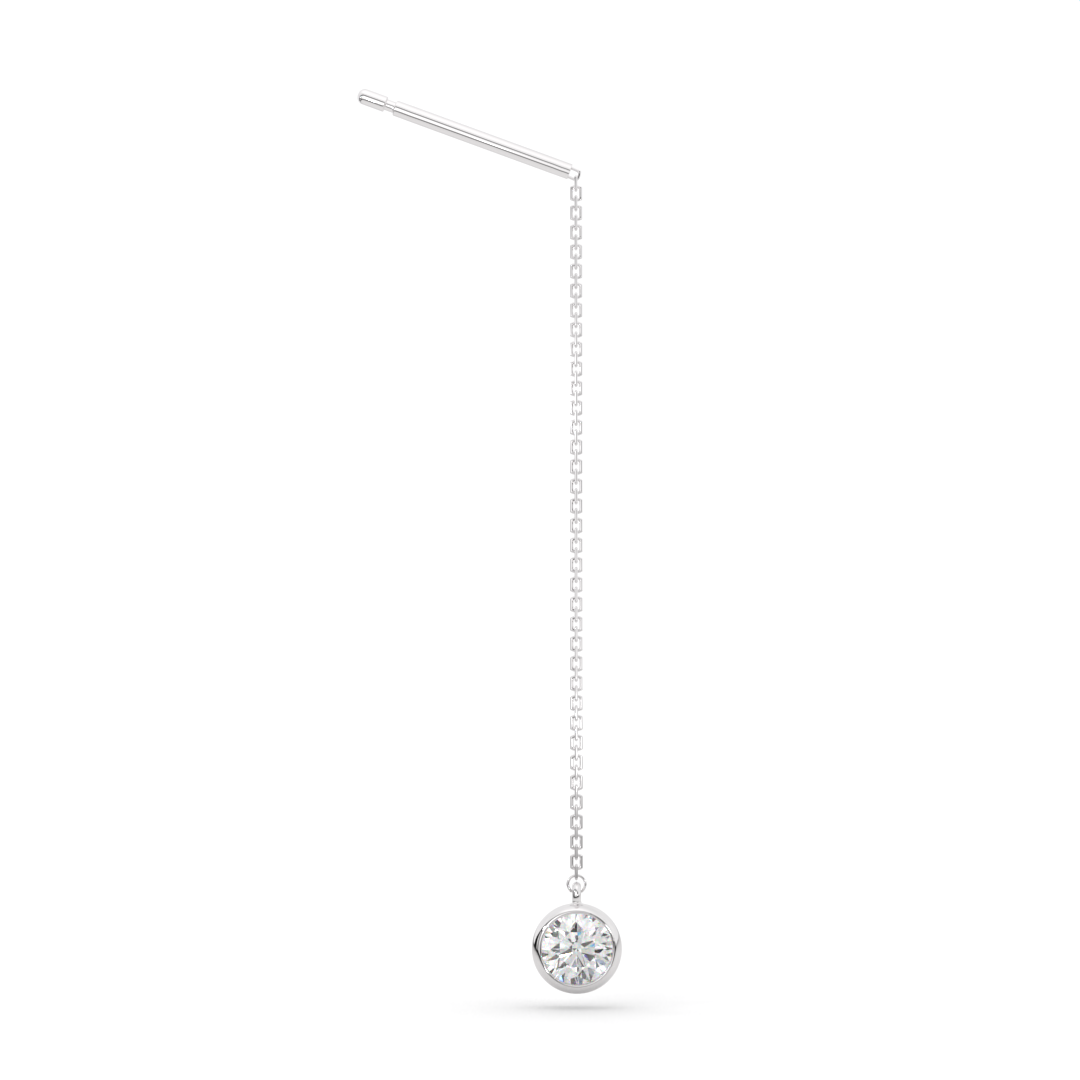 【即納可能】ベゼルチェーン ピアス (ペア0.16ct)
