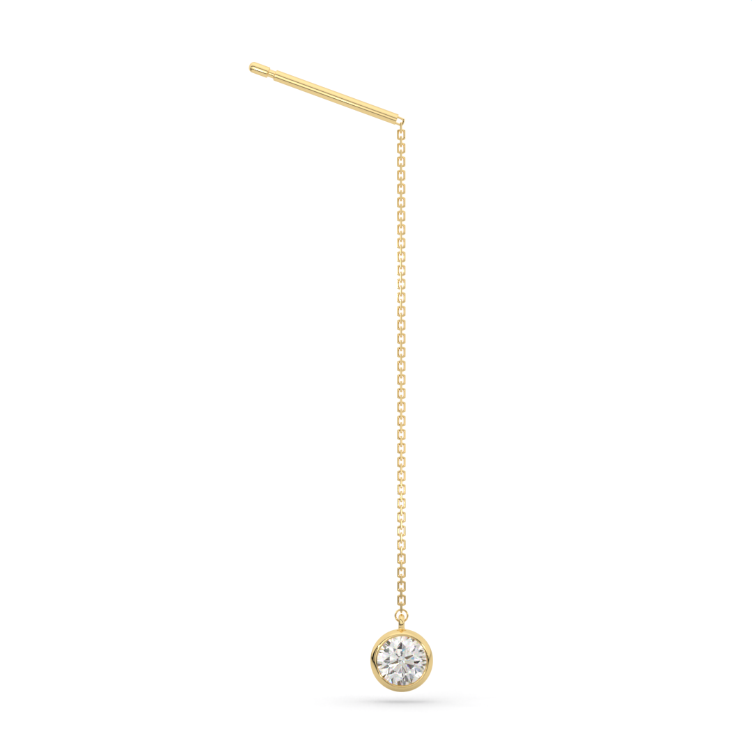 【即納可能】ベゼルチェーン ピアス (ペア0.16ct)