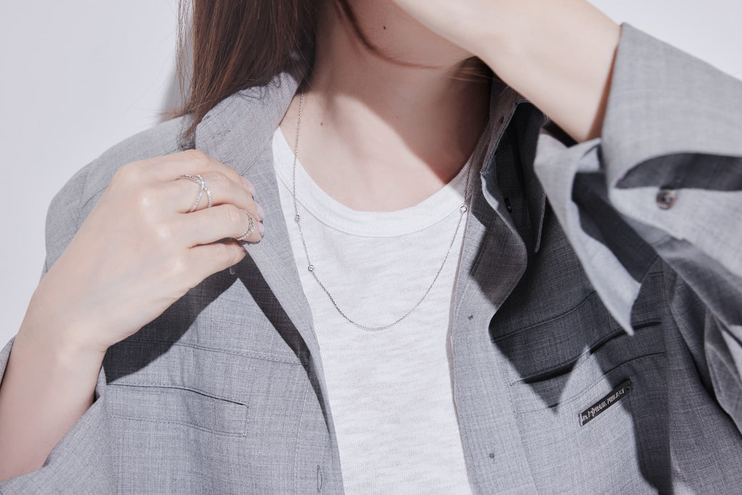 THREE STONES NECKLACE (スリーストーンズ ネックレス 0.25ct, 男女兼用・ジェンダーレス )