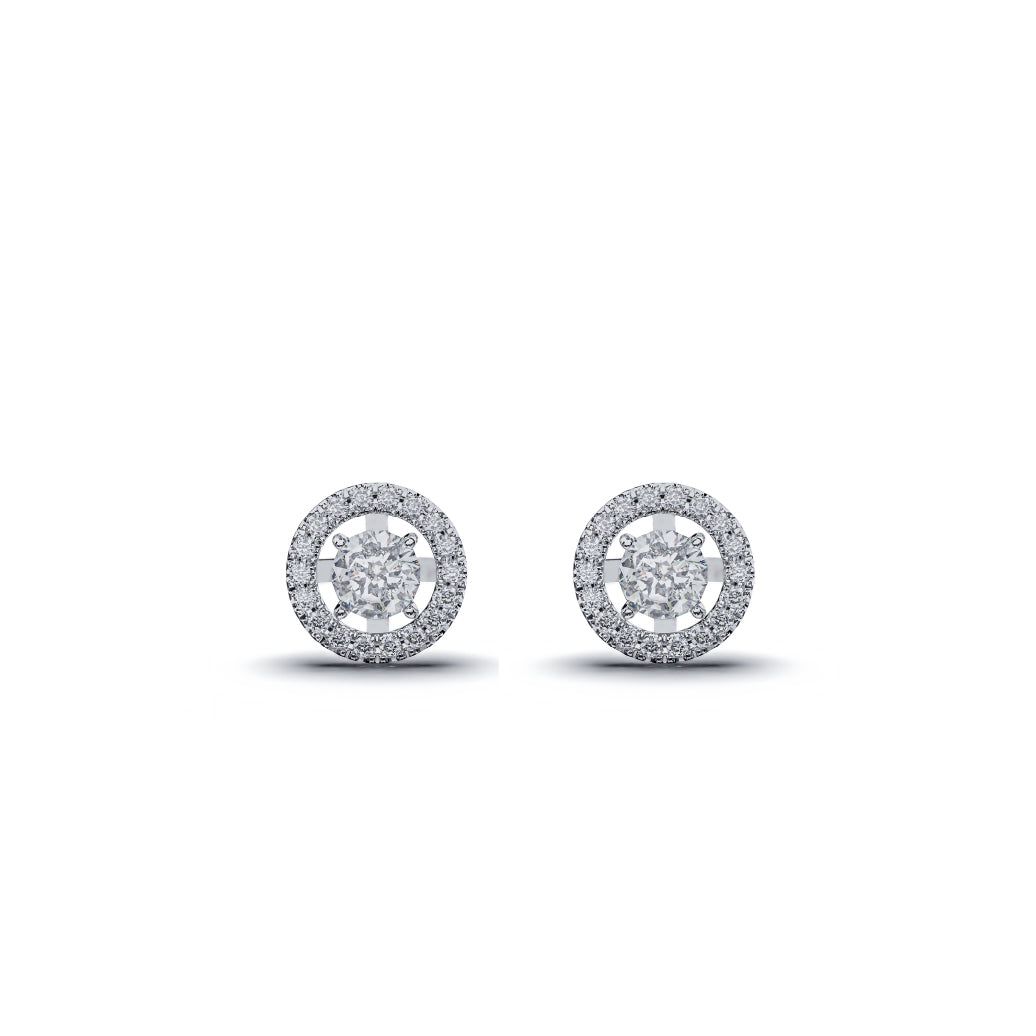 GIOIA 0.3ct+ 2wayラウンドHaloピアス