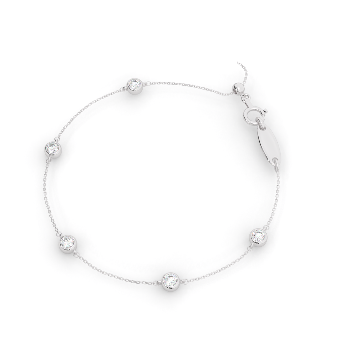 ベゼル5石 ブレスレット(0.42ct)