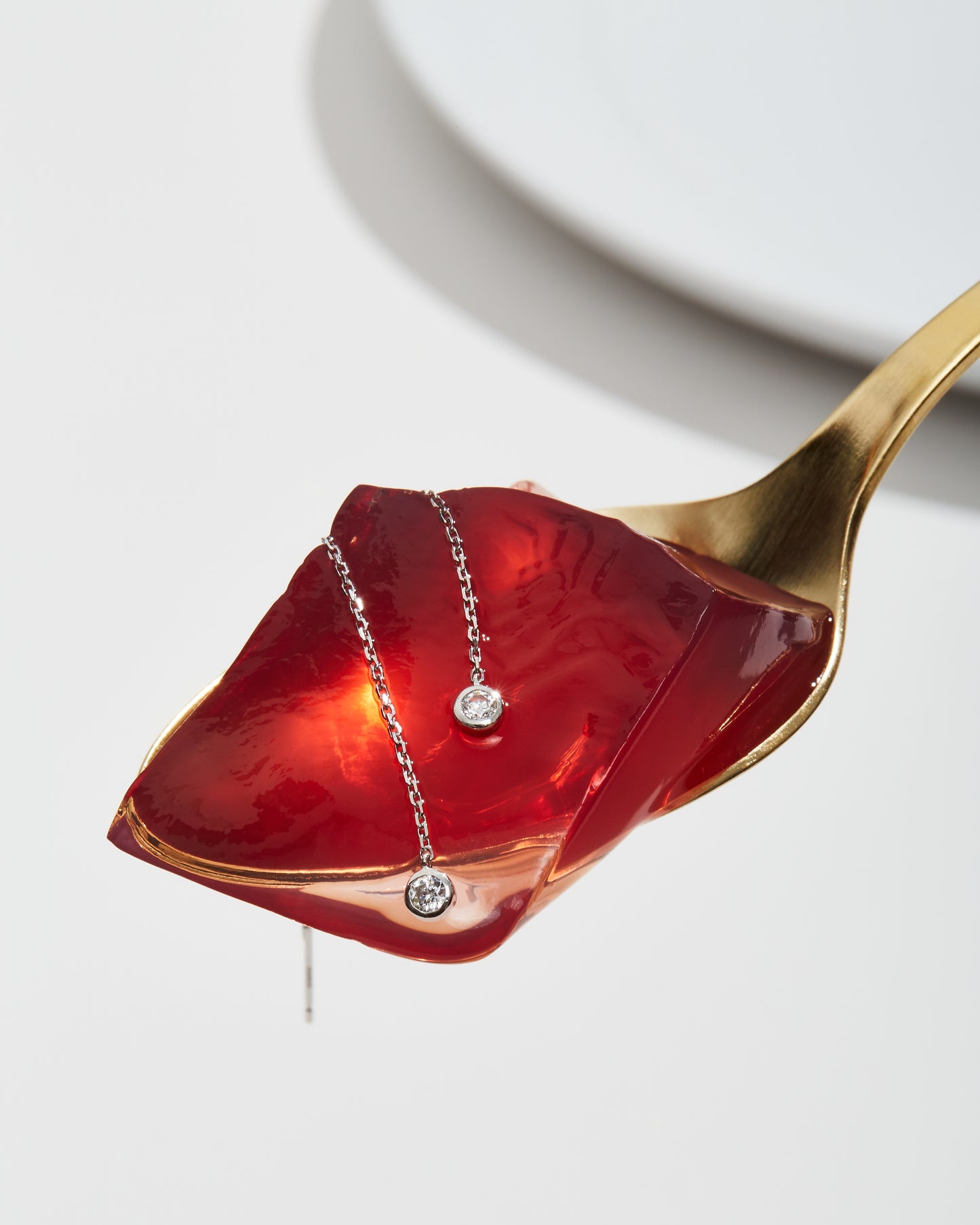 ベゼルチェーン ピアス (※シングル0.08ct&ペア0.16ct)