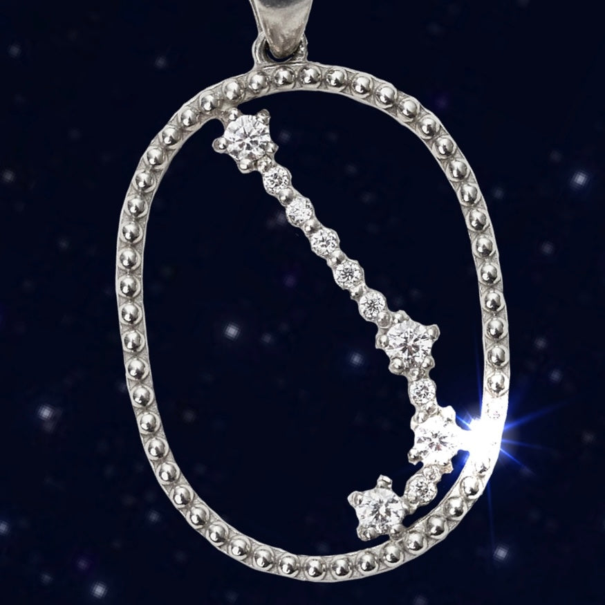 【即納可能】おひつじ座 (0.1ct) 12星座コンステレーション ロングネックレス (山脇道子氏コラボレーション製品)