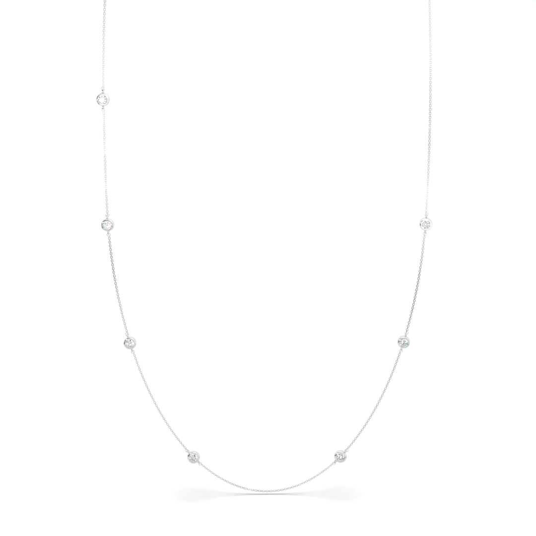 【即納可能】ベゼル7石 ロングネックレス(0.59ct)