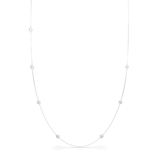 【即納可能】ベゼル7石 ロングネックレス(0.59ct)