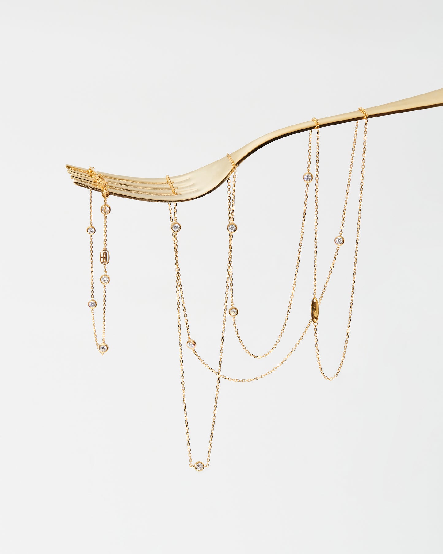 ベゼル7石 ロングネックレス(0.59ct)