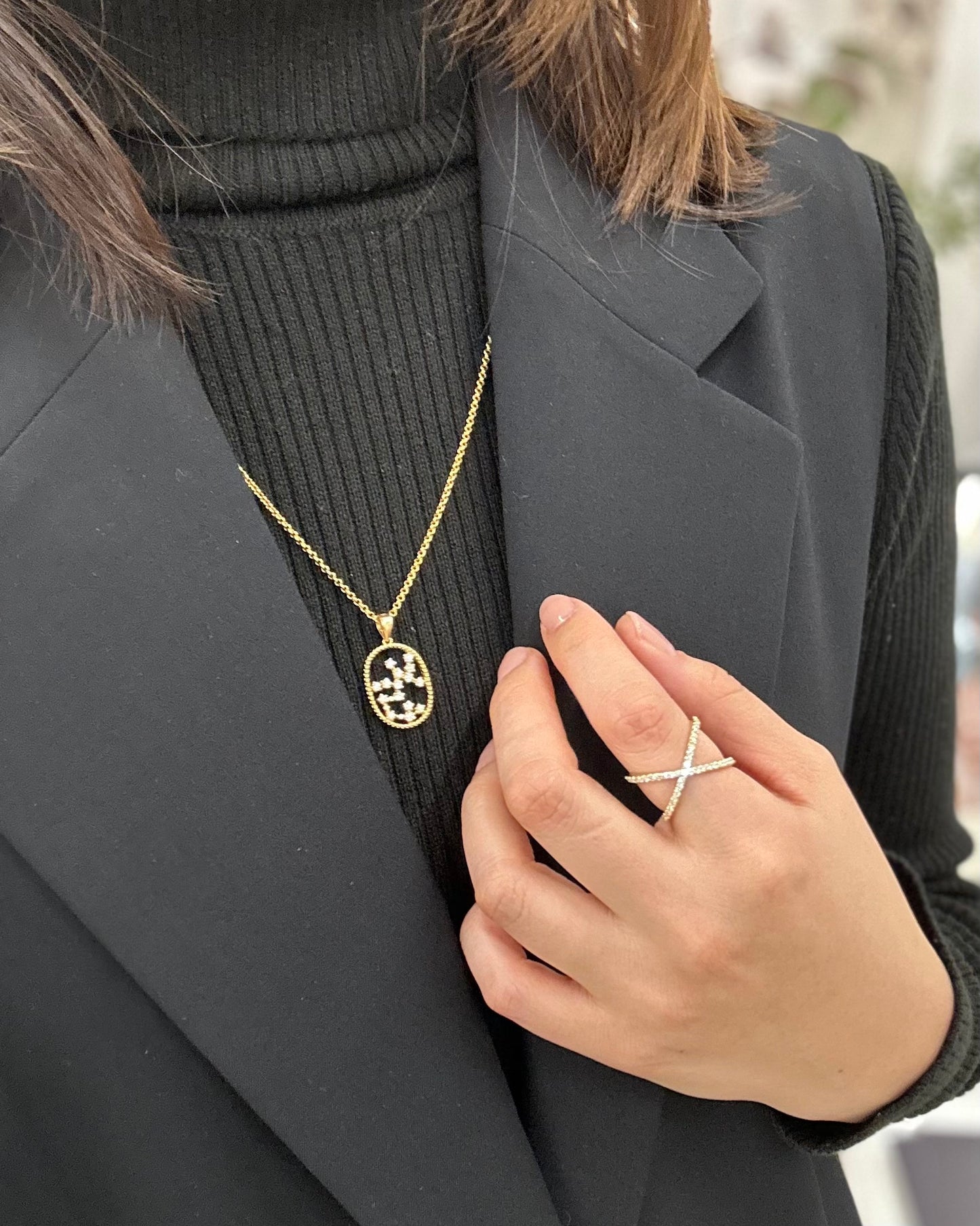 【即納可能】いて座 (0.31ct) 12星座コンステレーション ロングネックレス (山脇道子氏コラボレーション製品)