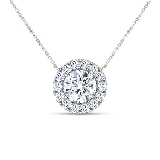 GIOIA 0.5ct+ ラウンドHaloネックレス