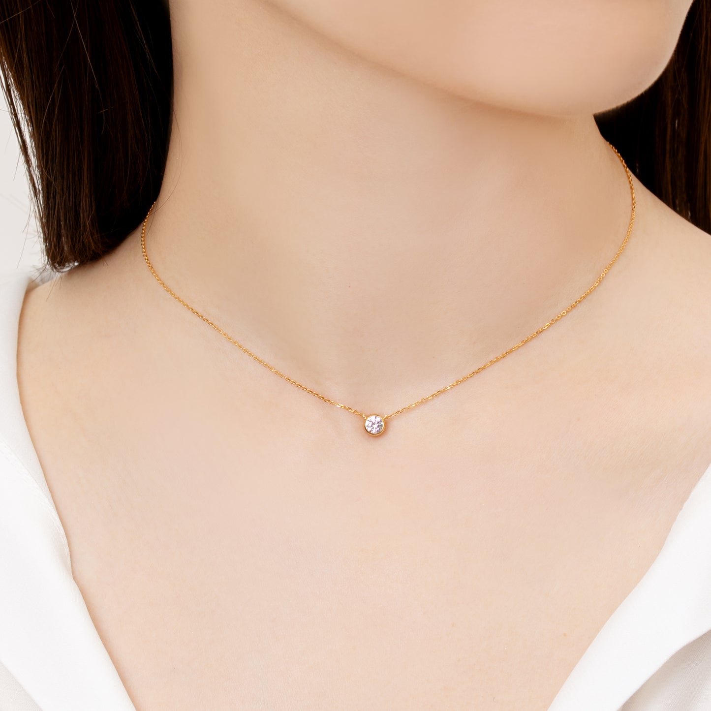 GIOIAベゼルネックレス 0.3ct+