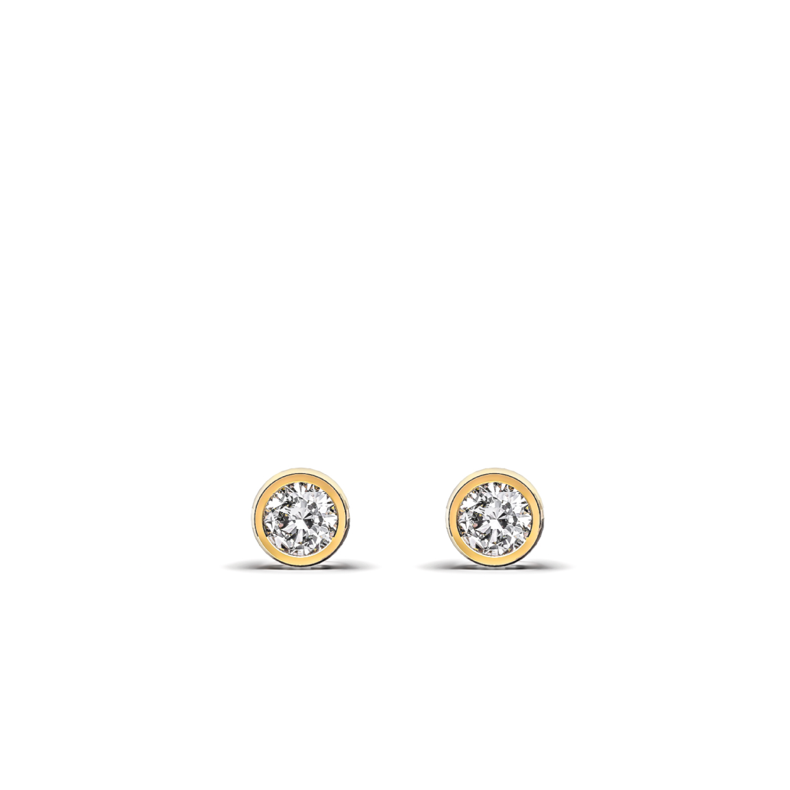 【即納可能】miniベゼルピアス (※ペア0.12ct) 男女兼用・ジェンダーレス
