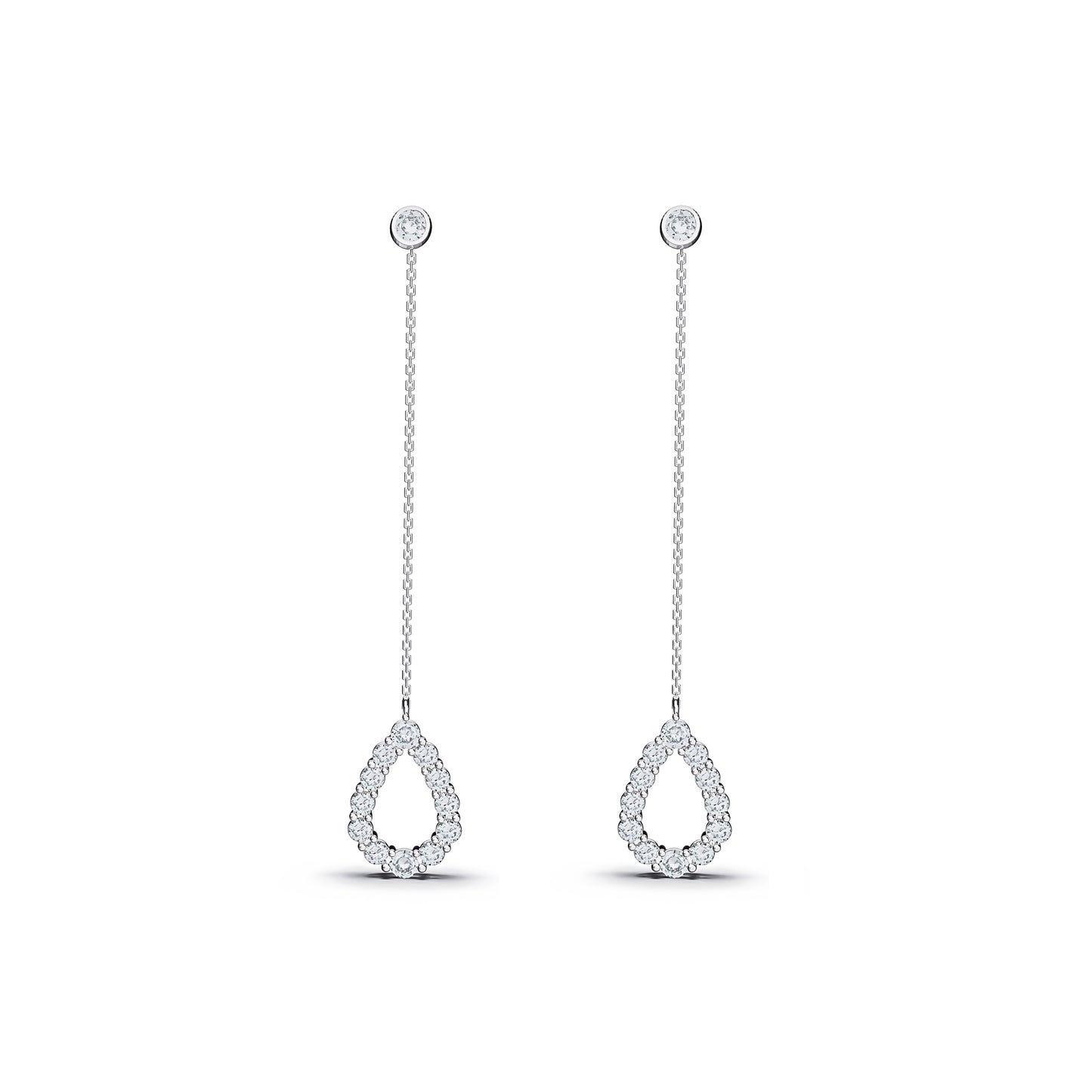 【即納可能】Sizukuピアス チェーンタイプ (0.62ct)ペア