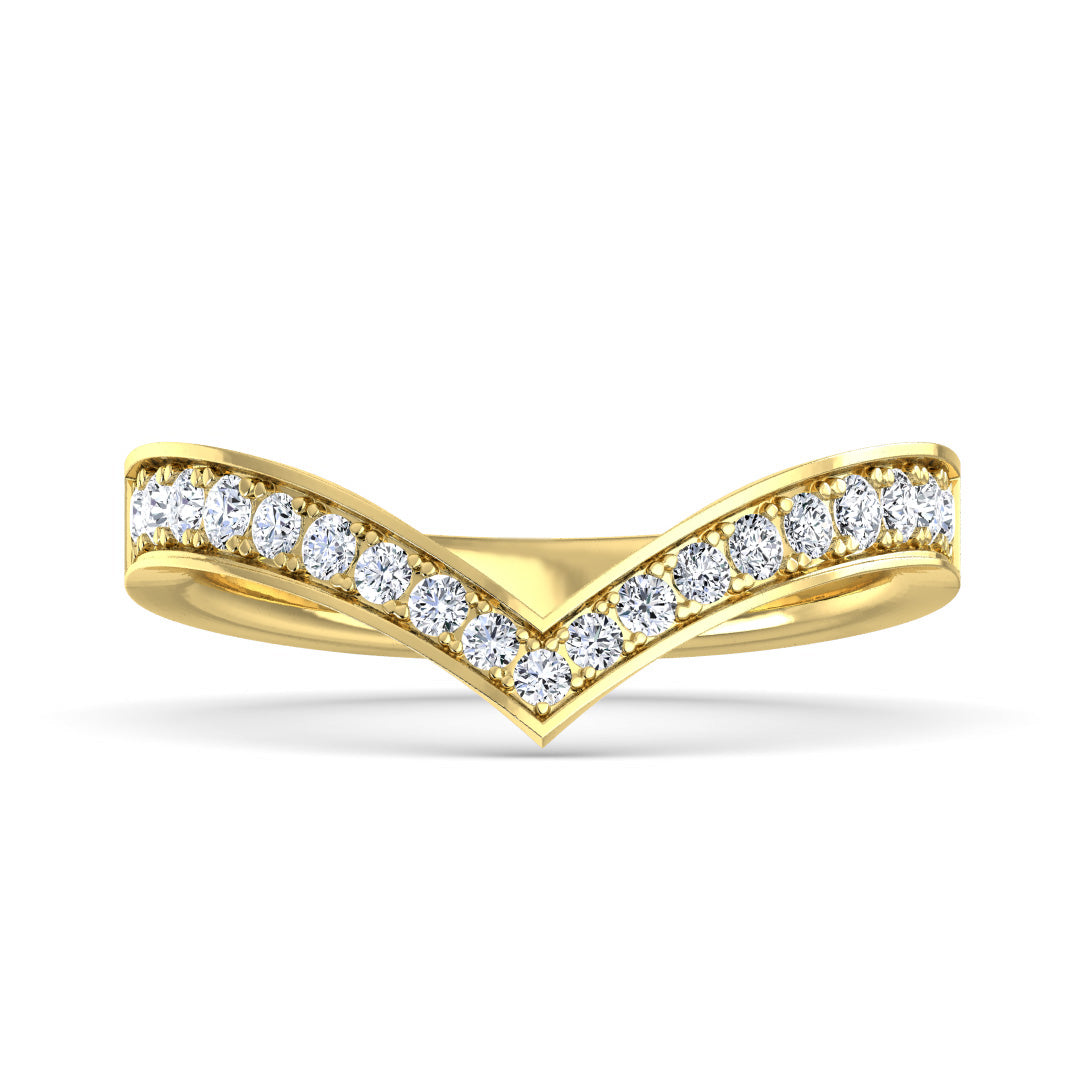 【即納可能】Vリング (0.27ct) PT 7号