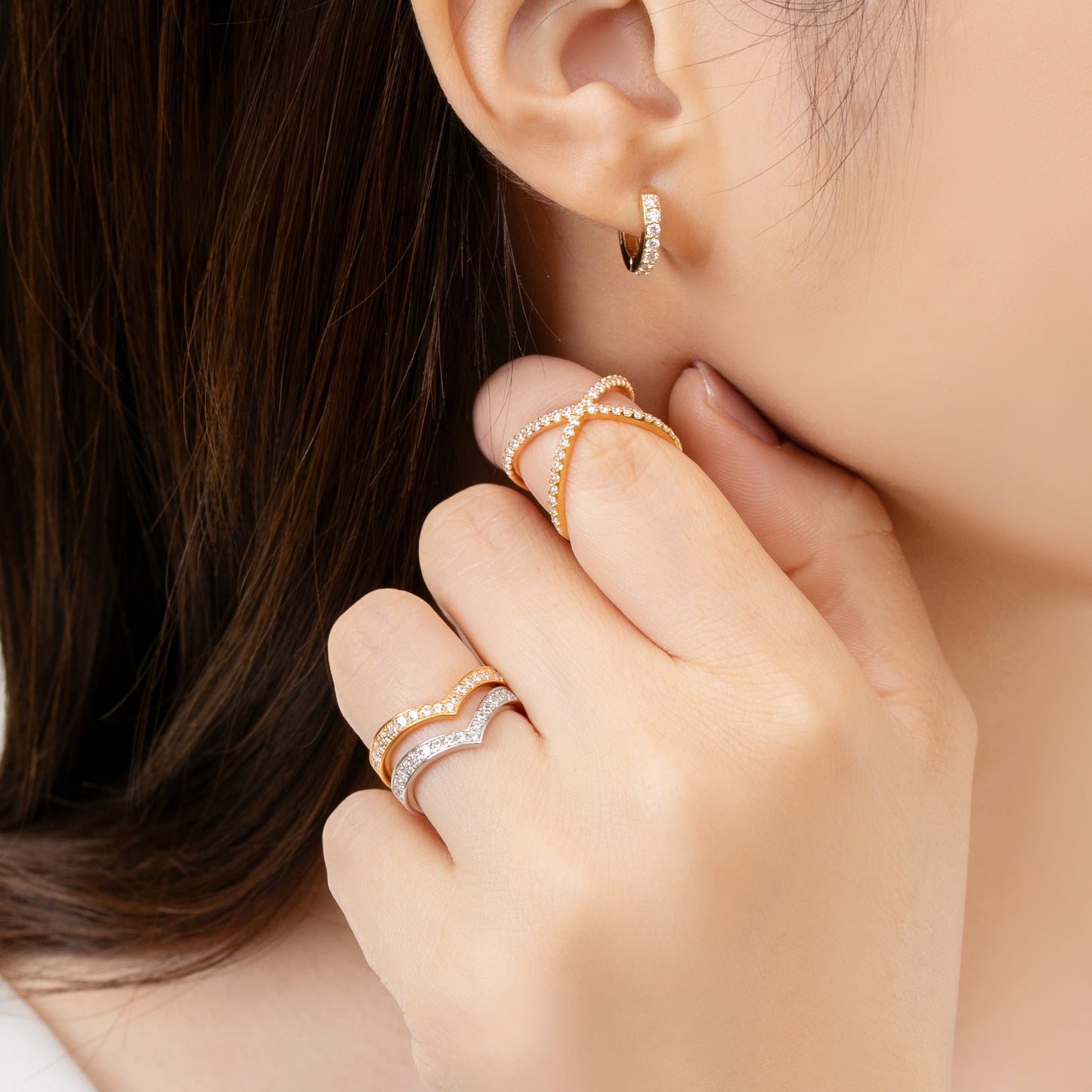 Vリング (0.27ct)