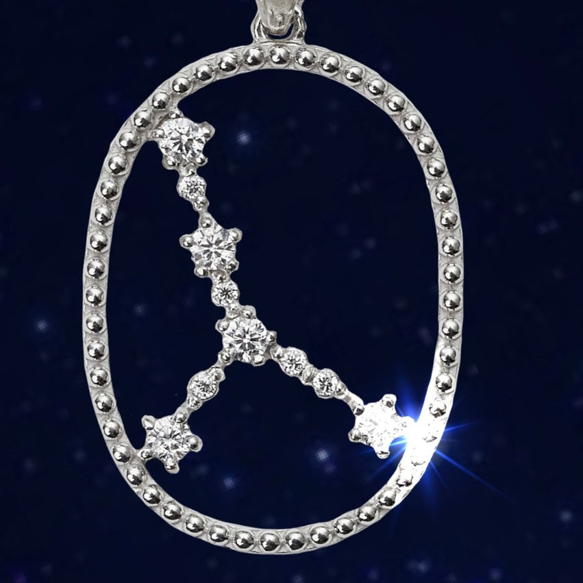 【即納可能】かに座 (0.12ct) 12星座コンステレーション ロングネックレス (山脇道子氏コラボレーション製品)
