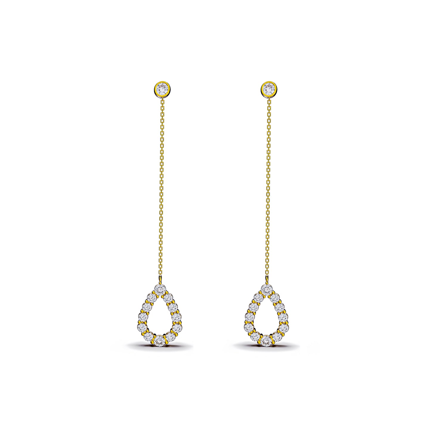 【即納可能】Sizukuピアス チェーンタイプ (0.62ct)ペア