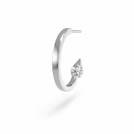 スパイク フープピアス　スリークタイプ 　シングル0.02ct/ペア0.04ct　男女兼用・ジェンダーレス