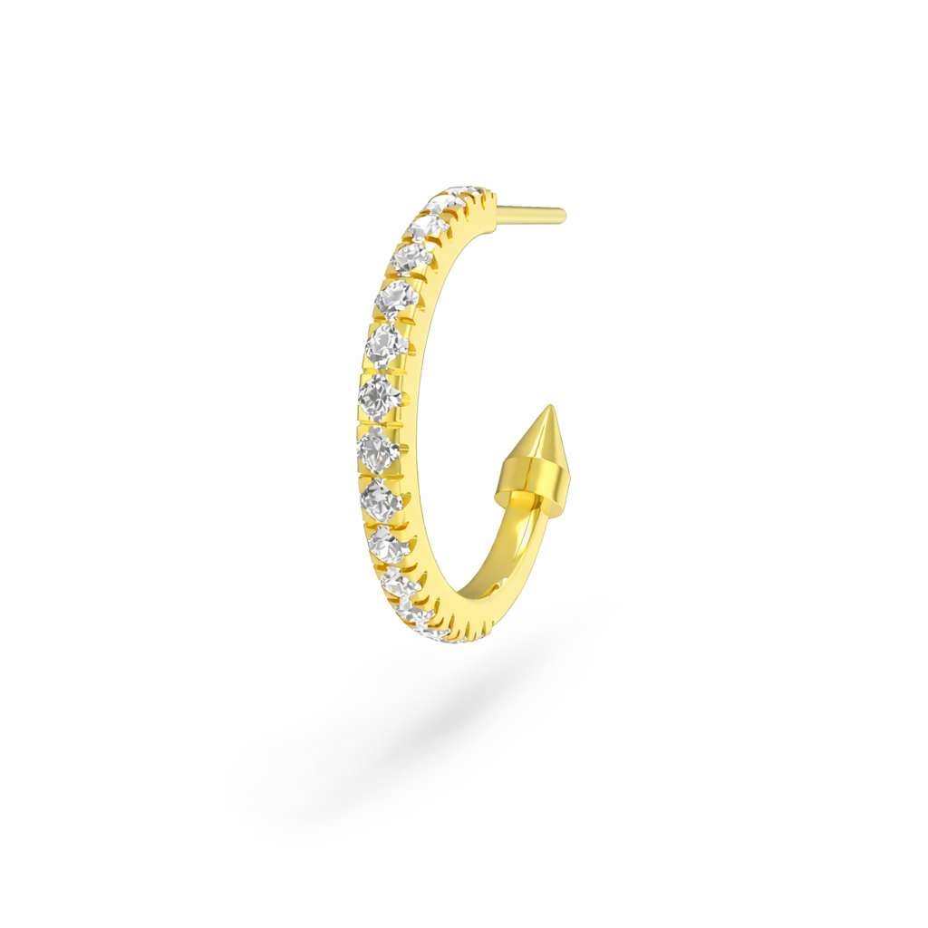 スパイク フープピアス ルクスタイプ シングル0.06ct/ペア0.12ct 男女 スパイク フープピアス ルクスタイプ シングル0.06ct/ペア0.12ct 男女