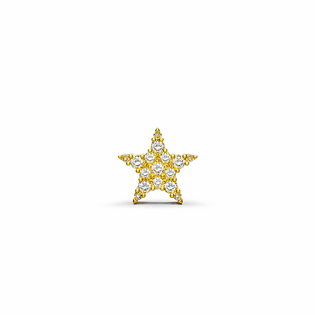 【即納可能】スターピアス　ポストタイプ 　シングル0.21ct
