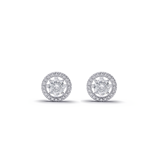 【即納可能】GIOIA  0.5ct+　2wayラウンドHaloピアス (※Dカラー)　ペア