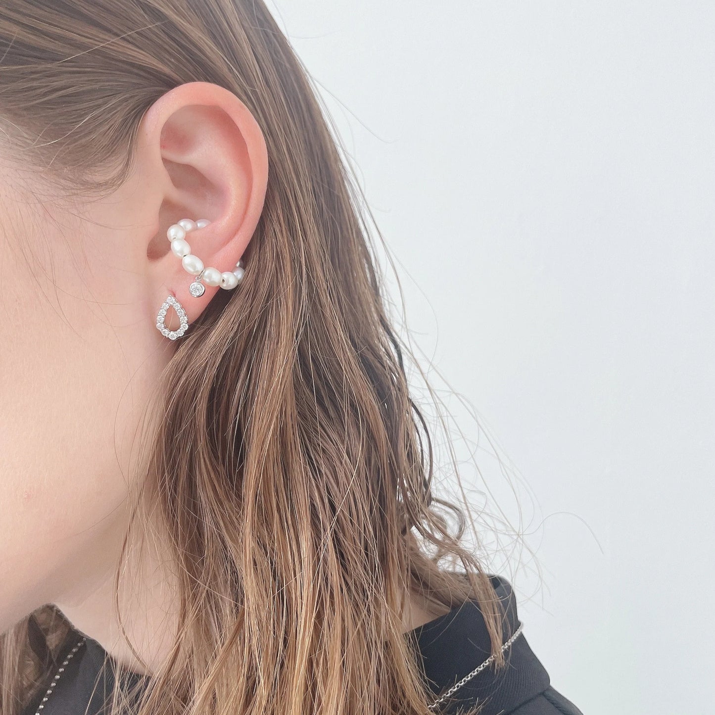 パールダイヤモンド 2wayイヤーカフリング